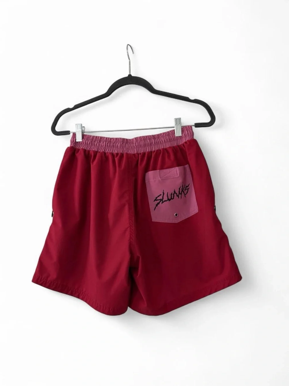 Men's Slunks Volleyball Shorts in Burgundy Red, Size M
